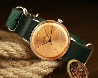 Reloj soviético, reloj Vintage Luch, reloj de la URSS, reloj de la URSS para hombre, reloj clásico, reloj delgado, esfera blanca