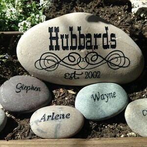 7in Family Crest Rock Add Kids Custom to Order Carved Namesake Family ...