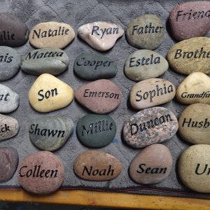 5in 2 Sided Names Hope Inspirational Stones Garden River Rocks Custom Carved namesake family stone engraved garden etched rock etch River