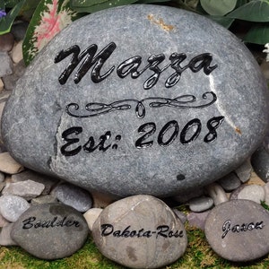 7in Family Crest Rock Add Kids Custom To Order Carved Namesake Family Name Stone engraved rocks garden stones etched rock etched Etch Hope