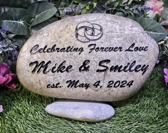 Anniversary Golden Anything Added Hope Inspirational Stones River Rocks Custom Order Carved Namesake Stone Engraved Garden Etched Etching