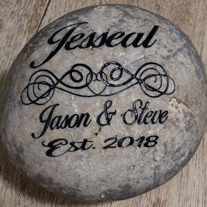 7in Family Crest Rock Add Kids Custom to Order Carved Namesake Family ...