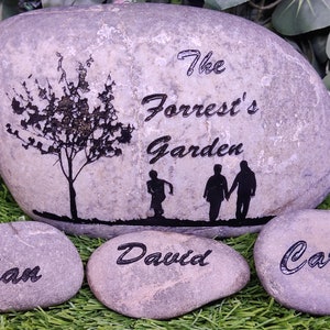 10in Grandma Garden Rock 5in Name stones Kids Custom To Order Carved namesake family stone engraved rocks garden stones etched etched Etch