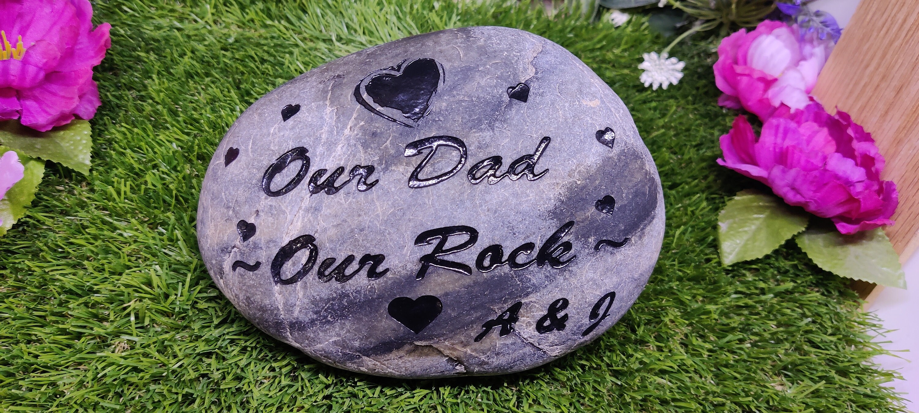 My Dad My Rock Fathers Day Stones Garden Rocks Kids Custom to - Etsy