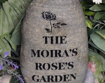 The Moira's Rose's Garden 4856 Likeness River Rock Every Stone Is A Custom Order Made In USA Carved Family Engraved Garden Etched Etching