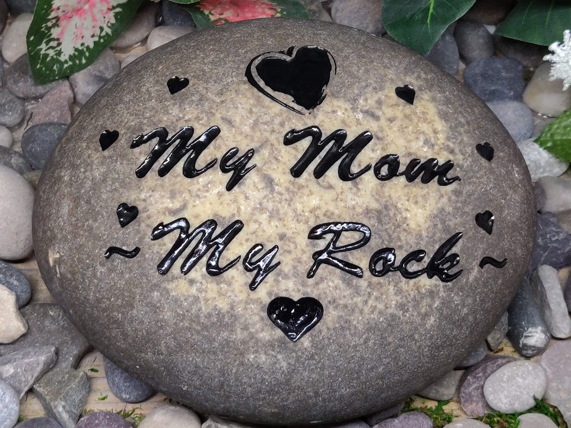 My Mom My Rock Stones Garden Rocks Kids Custom to Order Carved Names ...