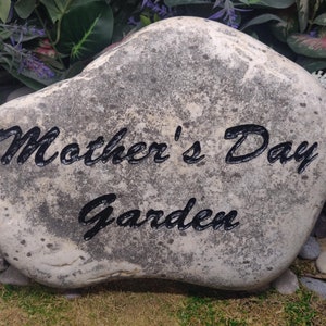 Mother's Day Holiday Stones River Rocks Custom Order Carved Namesake Family Name Stone Engraved Garden Etched Etching