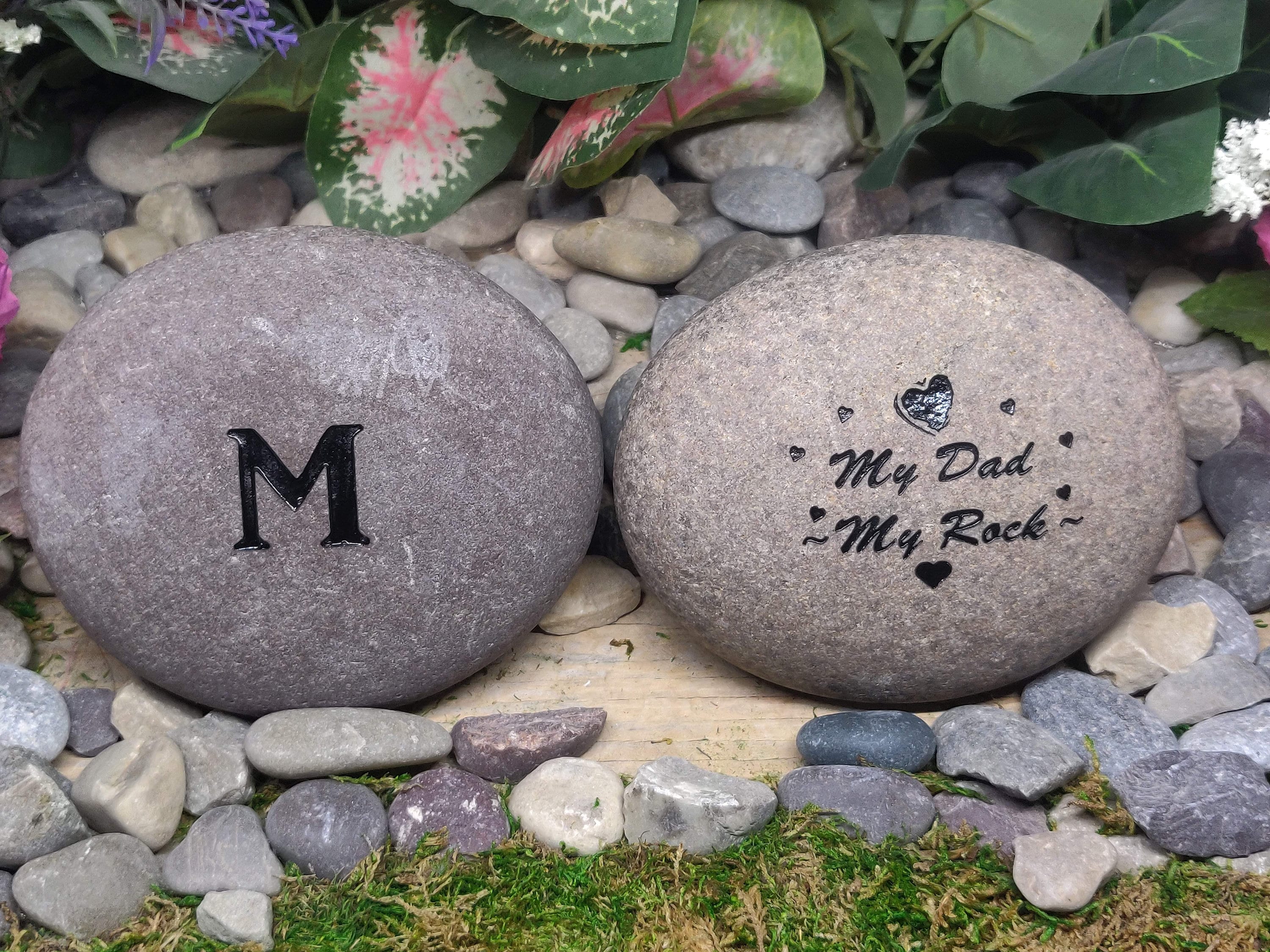 My Dad My Rock Fathers Day Stones Garden Rocks Kids Custom To | Etsy