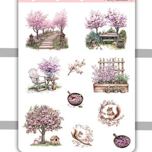 Cherry Blossom (Sakura) Dekoratives Stickerblatt #1 | Planner Aufkleber, Bullet Journal, Journaling Aufkleber, Scrapbooking