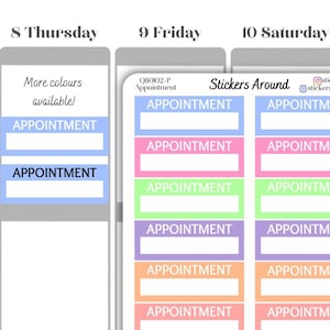 Appointment Planner Sticker, Appointment Quarter Box Sticker,  Appointment Reminder Label, Functional Sticker, Appointment Tracking Sticker