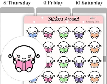 Lesung Planer Sticker, Bücherwurm Sticker | Planer, Kalender und Bullet Journal Sticker