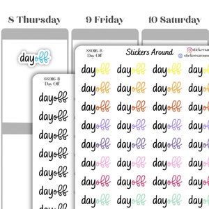 Day Off Script Planner Sticker, Handwriting Script Planner Stickers, Bullet Journal and Calendar Stickers