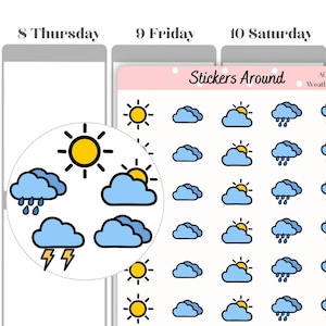 Adesivo icona meteo / Planner, calendario e adesivi Bullet Journal