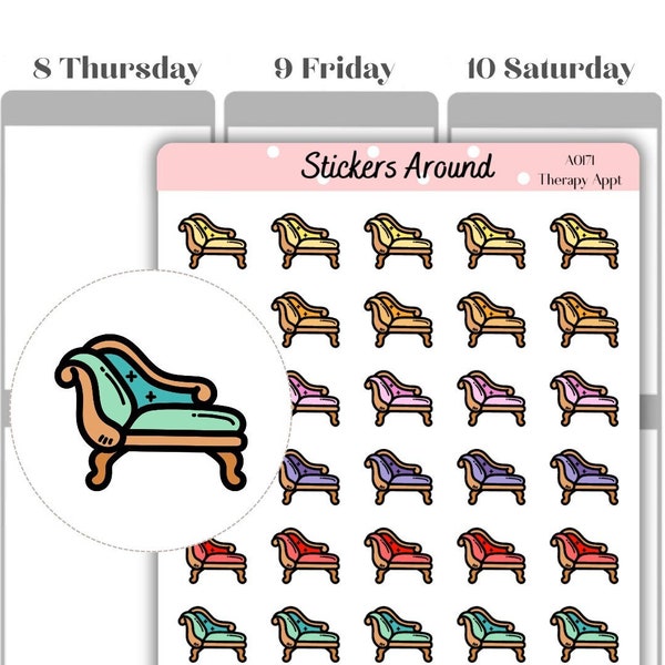 Therapy Icon Planner Stickers | Chaise Lounge Planner sticker