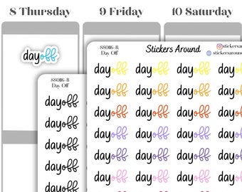 Day Off Script Planner Sticker, Handwriting Script Planner Stickers, Bullet Journal and Calendar Stickers
