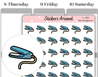 Hair Straightener Icon Planner Sticker