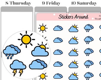 Weather Icon Sticker | Planner, Calendar and Bullet Journal Stickers
