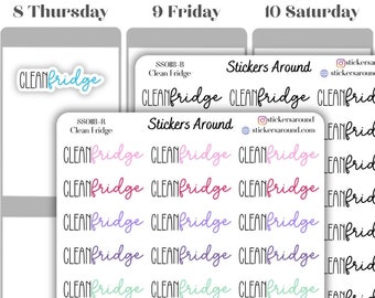 Clean Fridge Duo Font Script Planner Sticker, Handwriting Script Planner Stickers, Bullet Journal and Calendar Stickers
