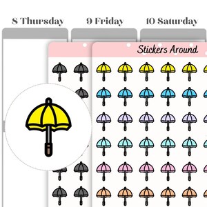 Adesivo icona ombrello / Planner, calendario e adesivi Bullet Journal