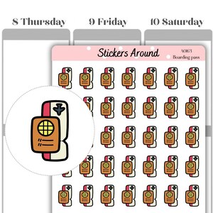 Bordkarte Symbol Planer Aufkleber | Flugticket-Aufkleber | Reisepass Sticker