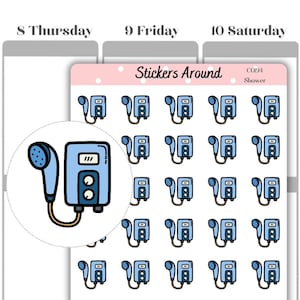 Shower Icon Planner Sticker