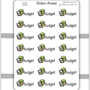 Pegatinas para planificadores de presupuestos, pegatinas para calendarios y pegatinas para diarios con viñetas