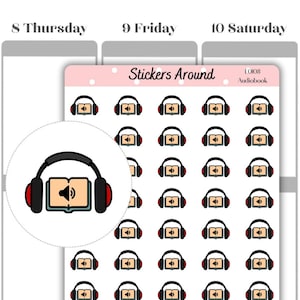 Audiobook Icon planner Sticker, Calendar Sticker and Bullet Journal Sticker