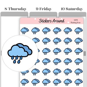 Adesivo icona pioggia / Planner, calendario e adesivi Bullet Journal