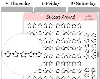 Star Rating Planner Sticker | Movie Review Sticker | Book Review | Planner, Calendar and Bullet Journal Stickers