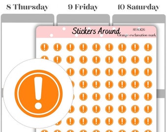 Mini Orange Exclamation Mark Icon Planner Sticker