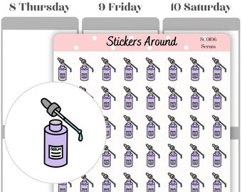 Serum Icon Planner Sticker, Skincare Sticker, Face Serum Sticker, Eye Serum Sticker, Self Care Sticker, Calendar and Journal Sticker