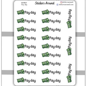 Naklejka na planer skryptu Pay Day, naklejka na kalendarz i naklejka na Bullet Journal