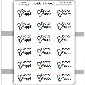 Doctor Appt Script Planner Sticker, Medical Appointment Sticker, Calendar Sticker and Bullet Journal Sticker