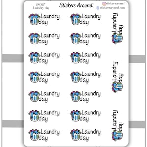 Waschtag Script Planer Sticker, Kalender Sticker und Bullet Journal Sticker