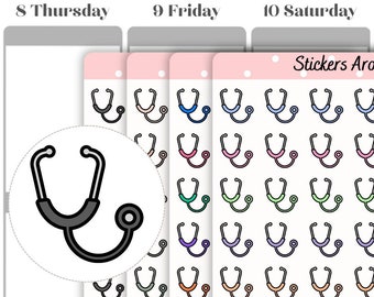 Stethoscope Icon Planner Sticker, Doctor Appointment Sticker, Hospital Sticker, Clinic Icon Sticker, Medical Sticker, Health Sticker
