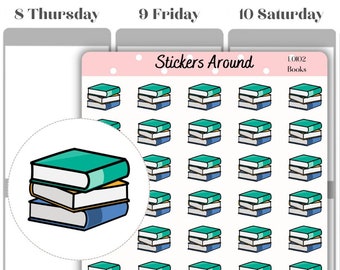Buch Aufkleber, Lesebuch Aufkleber, Bücher Stash Aufkleber, Studie Schulbibliothek Buch Aufkleber, Bullet Journal, Buch Doodle Aufkleber