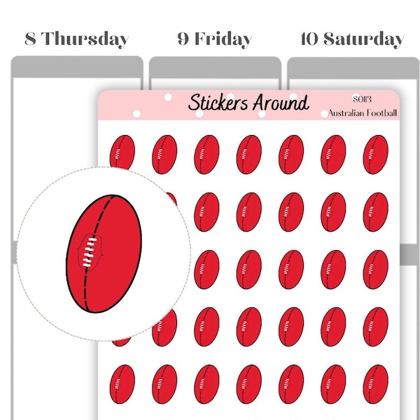 Australian Football Ball Icon Planner Sticker, Football Practice Sticker, Football Sticker, Game Day, Football Match, Football Training