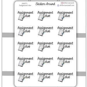 Pegatinas para planificador, pegatinas para calendario y pegatinas para Bullet Journal con texto &quot;Asignación pendiente&quot;
