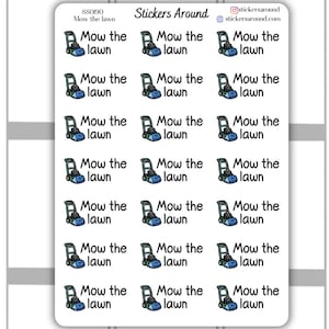 Mow the Lawn plannersticker, kalendersticker en Bullet Journal-sticker