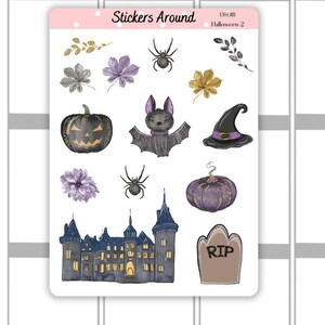 Foglio adesivo decorativo di Halloween n. 2, Bullet Journal, adesivi per diario, adesivo per diario