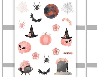 Halloween Decorative Sticker Sheet #1, Bullet Journal, Journaling stickers, Journal Sticker
