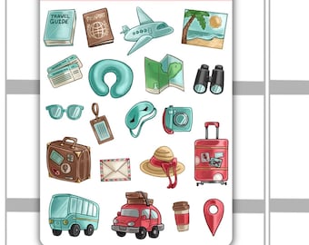Travel Decorative Sticker Sheet, Bullet Journal, Journaling stickers, Journal Sticker
