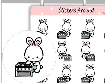 Stove Top Cleaning Planner Stickers, Kitchen Cleaning Stickers, House Chores Planner Stickers, Cleaning Routine Stickers, Hand Drawn Sticker