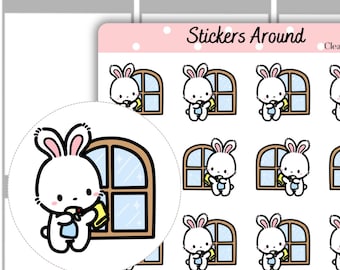 Window Cleaning Planner Stickers, Cleaning Service Planner Stickers, Window Cleaner Stickers, Home Cleaning Planner, Hand Drawn Stickers