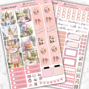 Kit settimanale per feste di compleanno Hobonichi Cousin, adesivo per planner per festeggiare il compleanno, adesivo per planner con colonne larghe 1,3"