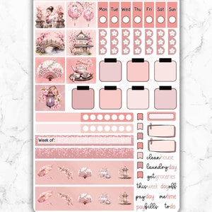 Kirschblüte Wochenplaner Aufkleber für Hobonichi Wochen, Sakura Planer Sticker, Hobo Techo Wochen Planer Sticker