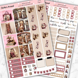 Spring Bookshop - Weekly Planner Stickers Kit for Hobonichi Cousin, Hobo Cousin Planner Sticker
