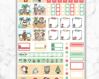 Kit de Semanas Hobonichi de Feliz Navidad: Pegatinas Kawaii para diarios, álbumes de recortes y agendas navideñas