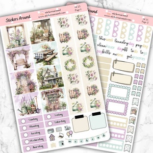 Rustikaler Frühling - Wochenplaner Aufkleber Kit für Hobonichi Cousin, Hobo Cousin Planner Sticker