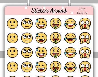 Emojis Icon Stickers #2 | Planner Stickers and Bullet Journal Stickers